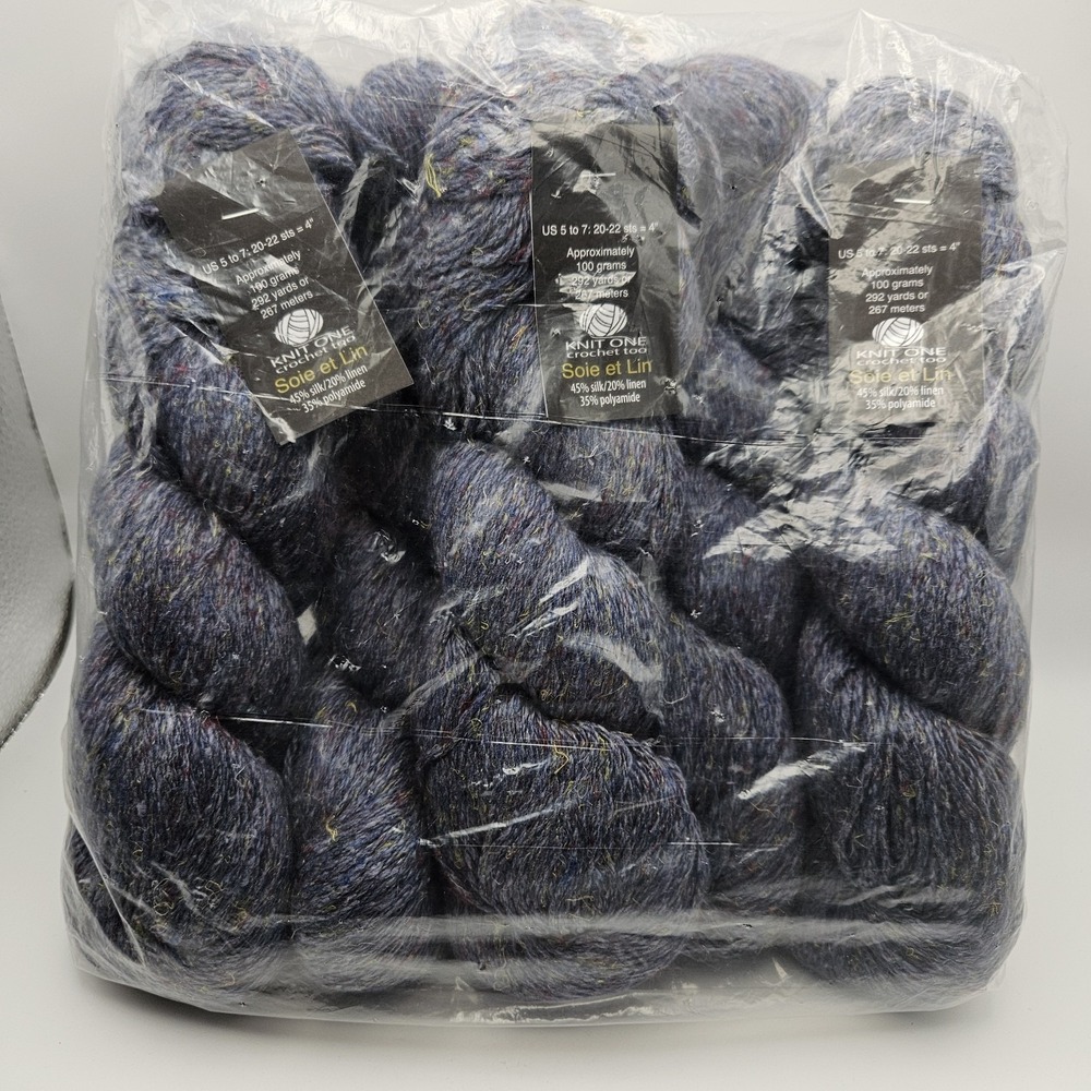 Lot Of 5 Skeins - Knit One Crochet Too Soie Et Lin Yarn